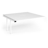 Connex Angled 1600 x 1600 x 725mm Back to Back Add On Bay - White Frame / White Top