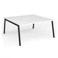 Connex Angled 1600 x 1600 x 725mm Back to Back Desk (2 x 1600mm) - Black Frame / White Top