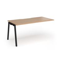 Connex Angled 1600 x 800 x 725mm Single Add On Bay - Black Frame / Beech Top