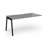 Connex Angled 1600 x 800 x 725mm Single Add On Bay - Black Frame / Grey Oak Top