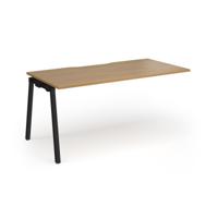 Connex Angled 1600 x 800 x 725mm Single Add On Bay - Black Frame / Oak Top