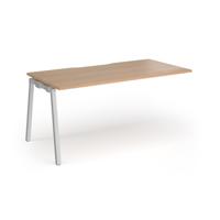 Connex Angled 1600 x 800 x 725mm Single Add On Bay - Silver Frame / Beech Top