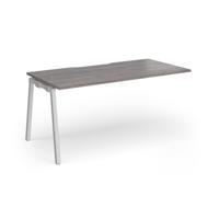 Connex Angled 1600 x 800 x 725mm Single Add On Bay - Silver Frame / Grey Oak Top