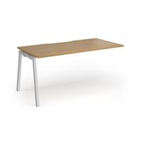 Connex Angled 1600 x 800 x 725mm Single Add On Bay - Silver Frame / Oak Top