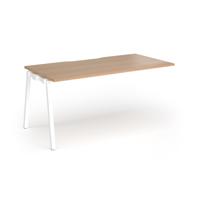 Connex Angled 1600 x 800 x 725mm Single Add On Bay - White Frame / Beech Top