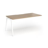 Connex Angled 1600 x 800 x 725mm Single Add On Bay - White Frame / Kendal Oak Top