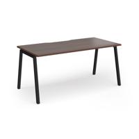 Connex Angled 1600 x 800 x 725mm Single Desk - Black Frame / Walnut Top