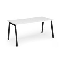 Connex Angled 1600 x 800 x 725mm Single Desk - Black Frame / White Top