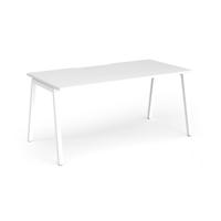 Connex Angled 1600 x 800 x 725mm Single Desk - White Frame / White Top