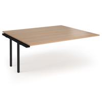 Connex Angled 1800 x 1600 x 725mm Back to Back Add On Bay - Black Frame / Beech Top
