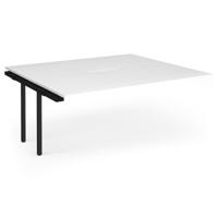 Connex Angled 1800 x 1600 x 725mm Back to Back Add On Bay - Black Frame / White Top