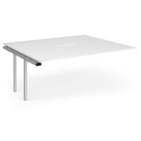 Connex Angled 1800 x 1600 x 725mm Back to Back Add On Bay - Silver Frame / White Top