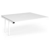 Connex Angled 1800 x 1600 x 725mm Back to Back Add On Bay - White Frame / White Top