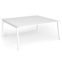 Connex Angled 1800 x 1600 x 725mm Back to Back Desk (2 x 1800mm) - White Frame / White Top