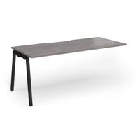 Connex Angled 1800 x 800 x 725mm Single Add On Bay - Black Frame / Grey Oak Top