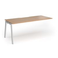 Connex Angled 1800 x 800 x 725mm Single Add On Bay - Silver Frame / Beech Top
