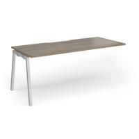 Connex Angled 1800 x 800 x 725mm Single Add On Bay - Silver Frame / Nebraska Oak Top