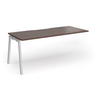 Connex Angled 1800 x 800 x 725mm Single Add On Bay - Silver Frame / Walnut Top
