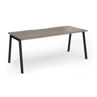 Connex Angled 1800 x 800 x 725mm Single Desk - Black Frame / Nebraska Oak Top
