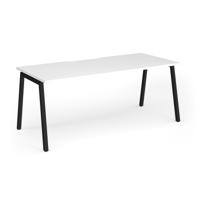 Connex Angled 1800 x 800 x 725mm Single Desk - Black Frame / White Top