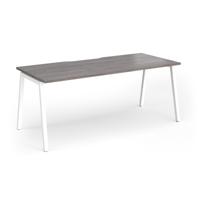 Connex Angled 1800 x 800 x 725mm Single Desk - White Frame / Grey Oak Top