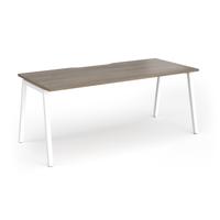 Connex Angled 1800 x 800 x 725mm Single Desk - White Frame / Nebraska Oak Top