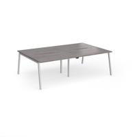 Connex Angled 2400 x 1600 x 725mm Back to Back Desk (4 x 1200mm) - Silver Frame / Grey Oak Top