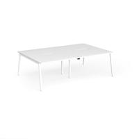 Connex Angled 2400 x 1600 x 725mm Back to Back Desk (4 x 1200mm) - White Frame / White Top