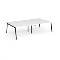 Connex Angled 2800 x 1600 x 725mm Back to Back Desk (4 x 1400mm) - Black Frame / White Top