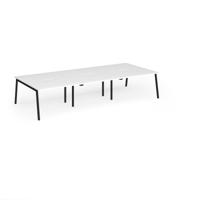 Connex Angled 3600 x 1600 x 725mm Back to Back Desk (6 x 1200mm) - Black Frame / White Top
