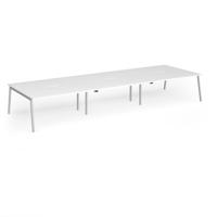 Connex Angled 4800 x 1600 x 725mm Back to Back Desk (6 x 1600mm) - Silver Frame / White Top