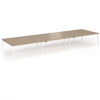 Connex Angled 5400 x 1600 x 725mm Back to Back Desk (6 x 1800mm) - White Frame / Kendal Oak Top