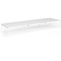 Connex Angled 5400 x 1600 x 725mm Back to Back Desk (6 x 1800mm) - White Frame / White Top