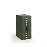Bisley multi drawers with 10 drawers - olive green