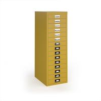 Bisley multi drawers with 15 drawers - sunflower yellow
