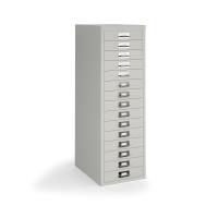 Bisley multi drawers with 15 drawers - grey