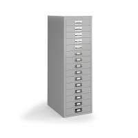 Bisley multi drawers with 15 drawers - silver