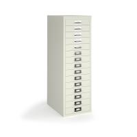 Bisley multi drawers with 15 drawers - white