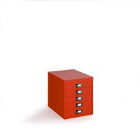 Bisley multi drawers with 5 drawers - red