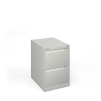 Bisley steel 2 drawer public sector contract filing cabinet 711mm high - goose grey