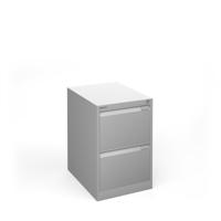 Bisley steel 2 drawer public sector contract filing cabinet 711mm high - silver