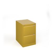 Bisley steel 2 drawer public sector contract filing cabinet 711mm high - sunflower yellow
