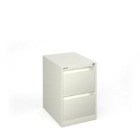 Bisley steel 2 drawer public sector contract filing cabinet 711mm high - white