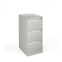 Bisley steel 3 drawer public sector contract filing cabinet 1016mm high - goose grey