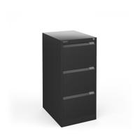 Bisley steel 3 drawer public sector contract filing cabinet 1016mm high - black