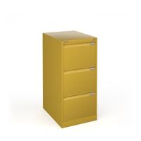Bisley steel 3 drawer public sector contract filing cabinet 1016mm high - sunflower yellow