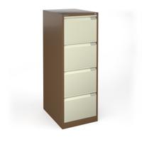 Bisley steel 4 drawer public sector contract filing cabinet 1321mm high - coffee/cream
