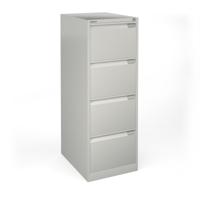 Bisley steel 4 drawer public sector contract filing cabinet 1321mm high - goose grey
