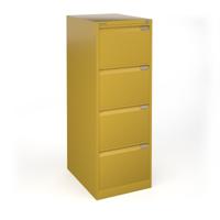 Bisley steel 4 drawer public sector contract filing cabinet 1321mm high - sunflower yellow