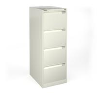 Bisley steel 4 drawer public sector contract filing cabinet 1321mm high - white